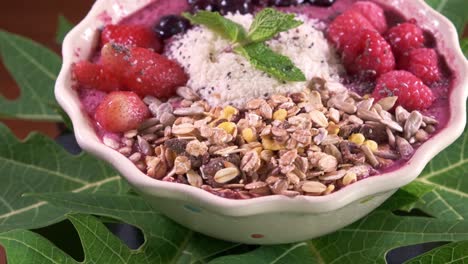 A-smoothie-bowl-Dessert-breakfast-Spinning-with-Healthy-Ingredients