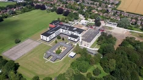 Aerial-4K-footage-of-Simon-Langton-Girls-school-in-Canterbury,-Kent,-UK