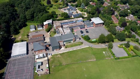 4K-drone-video-of-Archbishops-secondary-school-in-Canterbury,-Kent