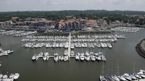 Drone-Aerial-views-of-the-french-harbour-town-Capbreton-in-the-aquitaine-region-of-the-south-of-france