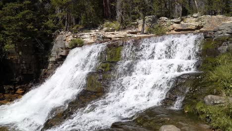 Slow-motion-shot-of-the-beautiful-Provo-Falls-waterfall-in-the-Uinta-Wasatch-Cache-National-Forest-in-Utah-on-a-bright-sunny-summer-day