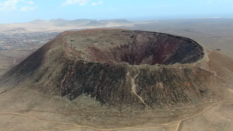 Drone-elevation-shot-of-the-Bayuyo-Volcanoes-is-a-set-of-volcanic-cones-that-erupted-at-the-same-time,-following-an-almost-straight-line