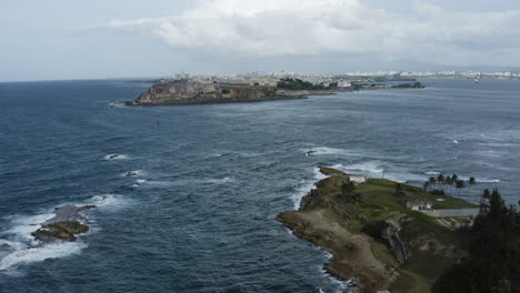 Aerial-view-over-the-rugged-coastline-of-Isla-de-Cabra-in-Puerto-Rico