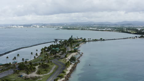 Wide-aerial-view-over-Isla-de-Cabra-and-the-surrounding-landscape-of-Puerto-Rico