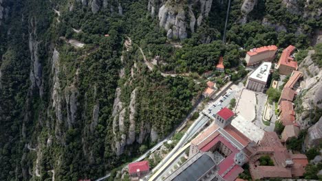 Aerial-views-of-Montserrat-monastery-in-Catalonia