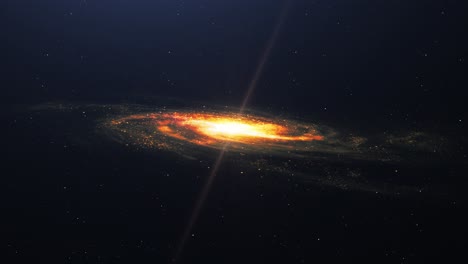 Eine-Gelbe-Galaxie,-Die-Im-Universum-Schwebt