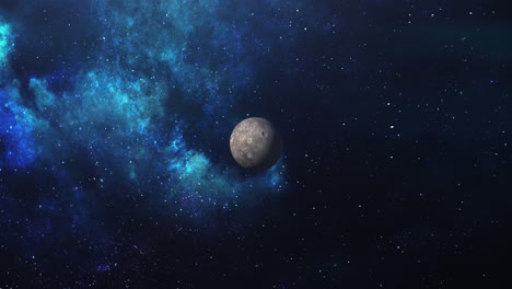 4k-Un-Planeta-Con-Fondo-De-Nubes-De-Nebulosa-Azul-En-El-Universo