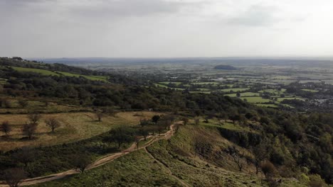 Scenic-Aerial-View-Above-Cheddar-Gorge-Rural-Landscape-In-Background