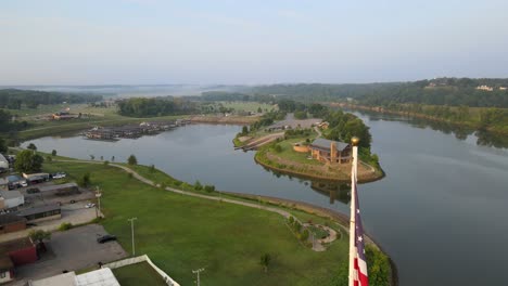 Flying-over-Freedom-Point-at-Clarksville-Marina-in-Clarksville-Tennessee