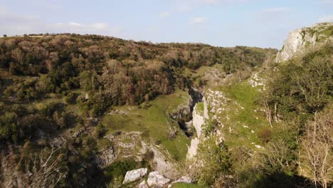 Aerial-View-Over-Limestone-Valley-Of-Cheddar-Gorge