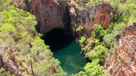 Plunge-Pool-Of-The-Tolmer-Falls-Amidst-The-High-Gorges-In-Litchfield-National-Park-In-Australia