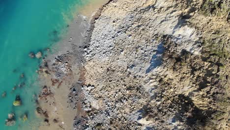 Aerial-Over-Cliff-Fall-Debris-Collapse-At-Seatown