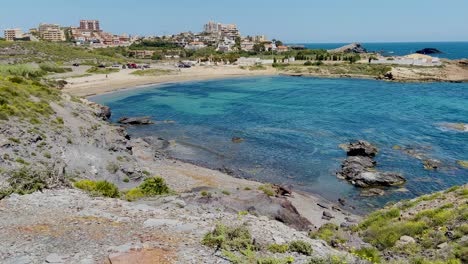La-Manga-Del-Mar-Menor-In-Murcia-Spanien-Mittelmeer-Strand-Ruhiges-Wasser-Cala-Reona