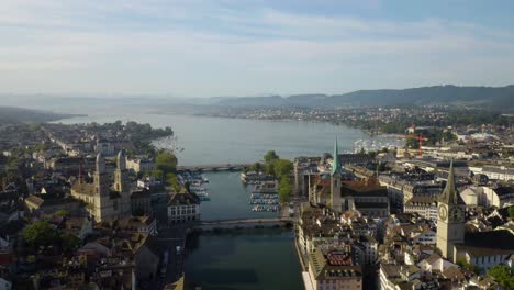 Zurich's-Amazing-Old-Town-District.-Aerial-Ascending-Shot