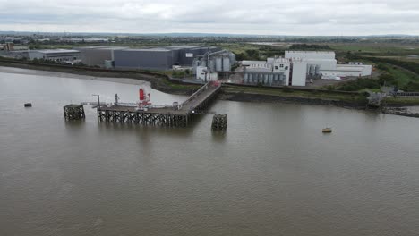 Tilda-Ltd-food-manufacture-site-on-river-Thames-Essex-UK-drone-footage