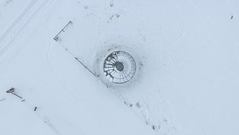 AERIAL---Water-tank-covered-in-snow