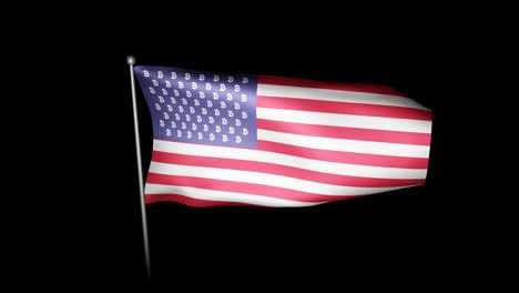 Usa-flagge-Mit-Bitcoin-symbol,-Das-Sterne-Ersetzt