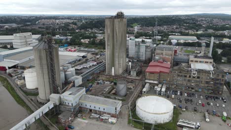 Hanson-Ready-mixed-Concrete-site-Erith-Kent-UK-Aerial-pan-footage