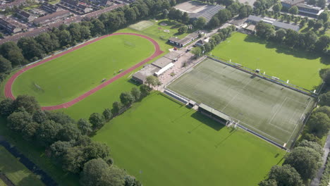 Aerial-of-beautiful-green-sport-fields