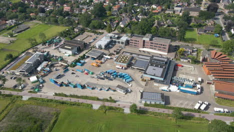 Aerial-view-of-busy-recycling-station