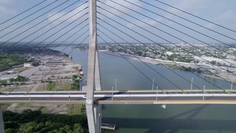 aerial-view-of-cars-crossing-the-tampico-bridge