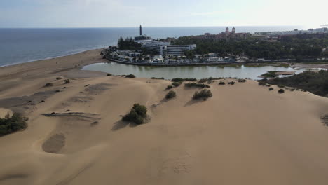 Amazing-drone-view-of-the-Gran-Canaria-island-Maspalomas-in-Spain