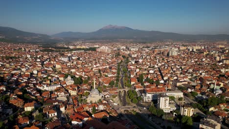 Panoramic-shot-of-beautiful-city-of-Prizren-in-the-morning
