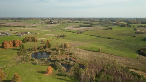 AERIAL:-Beautiful-Autumn-Landscape-of-Plains-in-Countryside