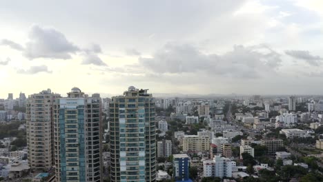 Skyscrapers-of-Malecon-in-Santo-Domingo-city,-Dominican-Republic