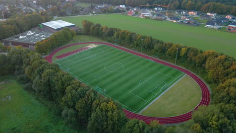 Sports-Field-At-The-Rural-Area-Of-Soegel-In-Lower-Saxony,-Germany