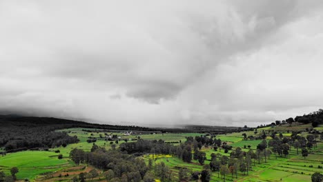 Aerial-time-lapse-over-luciernagas-hills-in-Mexico-city-on-overcast-day