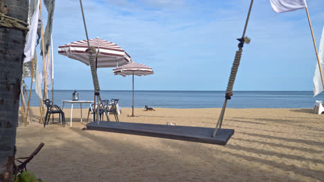 wooden-swing-on-the-beach-with-sea-beach-background