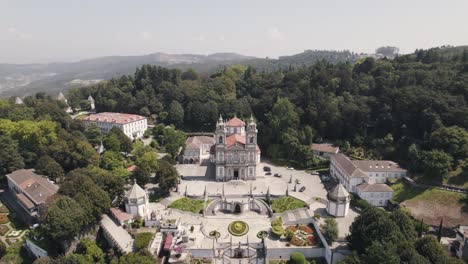 Panoramic-view-of-Sanctuary-of-Bom-Jesus-do-Monte,-Braga