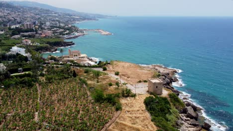Fidar-Crussader-Fortress-At-The-Seashore-In-Al-Fidar,-Lebanon