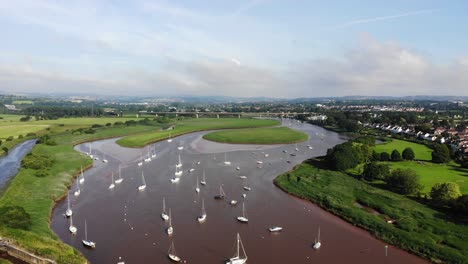 Sailboats-Anchored-In-River-Exe-In-Topsham