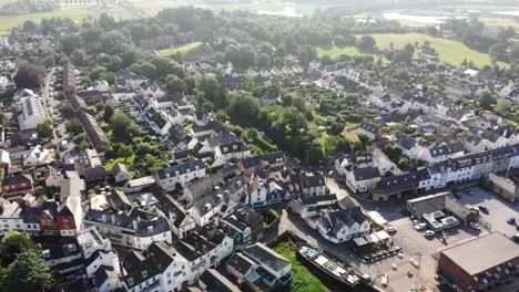 Aerial-View-Over-Sunny-Topsham-Town-In-Devon