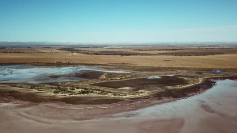 Aerial-footage-of-surrounding-famland-next-to-Lake-Tyrell,-in-north-west-Victoria,-May-2021