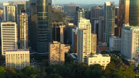 Aerial-view-of-Residential-buildings-near-Edward-street-in-the-Morning,-Brisbane,-QLD-Australia