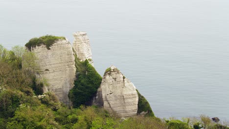 Huge-rock-stacks-formed-after-coastal-erosion-on-the-chalk-cliffs-of-Branscombe-in-Devon