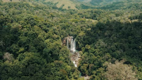 Incredible-aerial-drone-view-of-Nauyaca-waterfalls-in-middle-of-Costa-Rica-rainforest