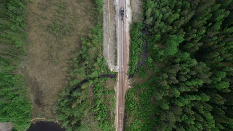 Top-Down-Railway-Construction-Site,-Environmental-Friendly-Infrastructure,-Aerial