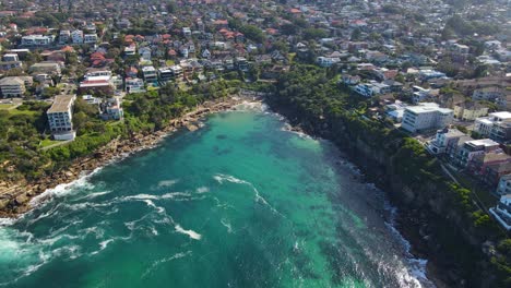 Aerial-View-Of-Blue-Sea-And-Gordon's-Bay-Beach-In-Coogee,-New-South-Wales,-Australia