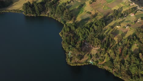 Aerial-View,-Laguna-de-Tota,-Boyaca,-Colombia