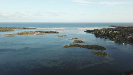 Aerial-footage-over-the-islands-of-the-Mallacoota-Inlet,-in-eastern-Victoria,-Australia,-December-2020