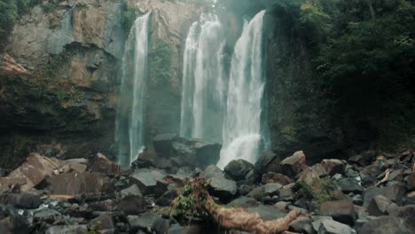 First-person-view-on-water-stream-under-Nauyaca-Waterfalls,-Costa-Rica