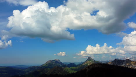 Cloudscape-Above-Prealps-Summits-In-Montreux,-Vaud,-Switzerland