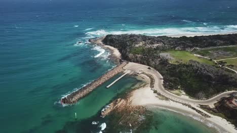 Drone-footage-of-Bastion-Point,-at-Mallacoota-in-eastern-Victoria,-Australia,-December-2020