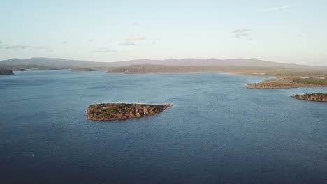 Aerial-footage-over-Rabbit-Island-in-the-Mallacoota-Inlet,-in-eastern-Victoria,-Australia,-December-2020