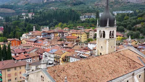 Aerial-View-of-city-of-Arco,-Lake-Garda,-Lago-di-Garda,-Trentino,-Italy,-Europe