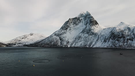 Fishing-Farm-In-Norwegian-Fjord-In-Winter
